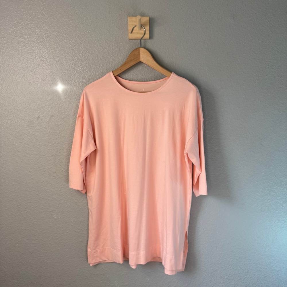 J. Jill Luxe Supima Ballet-Sleeve Tunic Pink Women’s Medium Petite MP